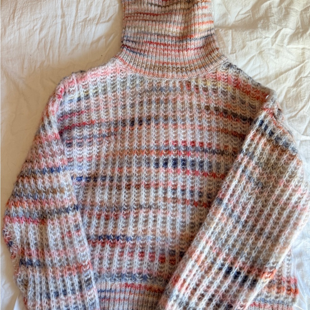 Hem & Thread Pastel Striped Turtleneck Sweater